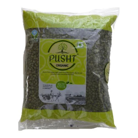 Pusht Organic Moong Whole, 500 Gm