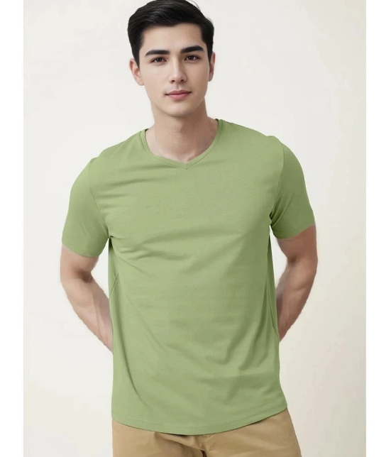 Radprix Cotton Regular Fit Solid Half Sleeves Mens T-Shirt - Green ( Pack of 1 ) - None