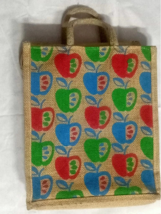 Embroidered Jute Tote Bag with Colorful Floral Design