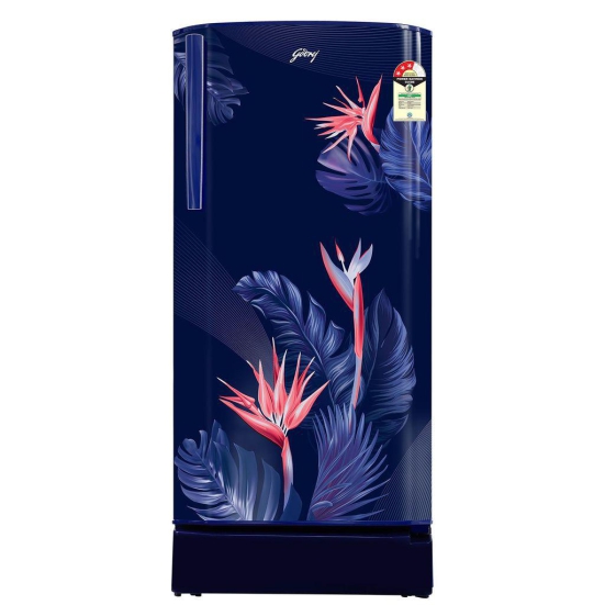 Godrej 180 L 3 Star Farm Fresh Crisper Technology With Jumbo Vegetable Tray Direct Cool Single Door Refrigerator (RD R190C THF FR BL, Floral Blue)