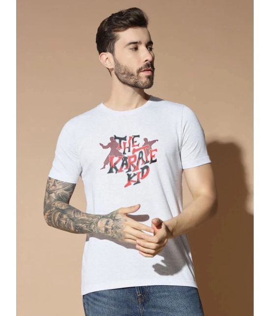 Glito Cotton Blend Slim Fit Printed Half Sleeves Mens T-Shirt - Off-White ( Pack of 1 ) - None