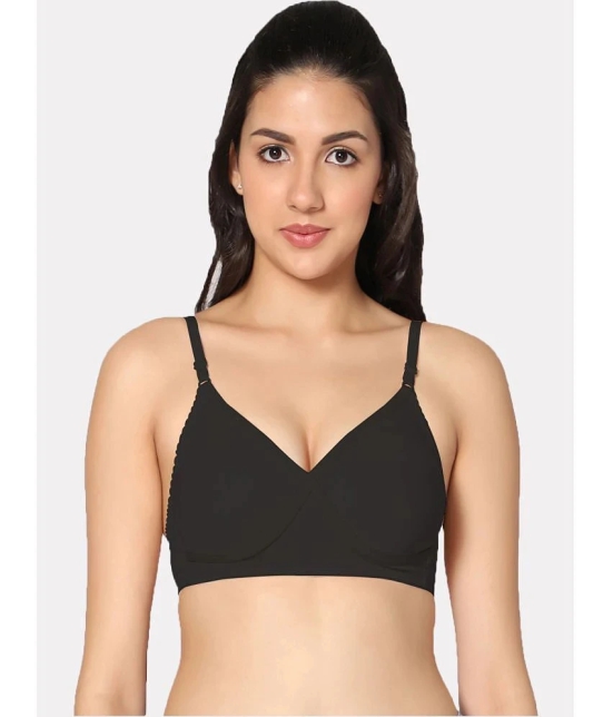 IN CARE LINGERIE - Black Cotton Non Padded Womens T-Shirt Bra ( Pack of 1 ) - None