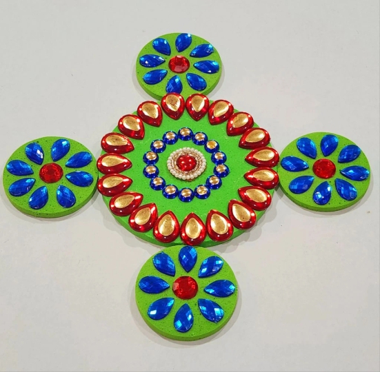 Handmade Floating Rangoli with 4 siders