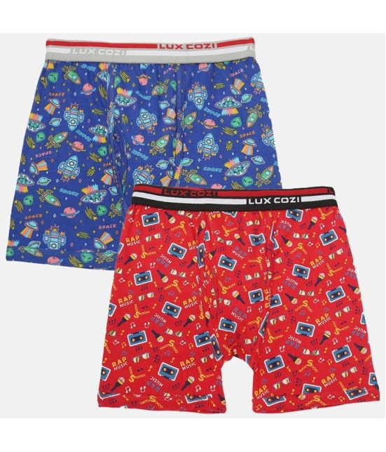 Lux Cozi - Multicolor Cotton Boys Trunks ( Pack of 2 ) - None