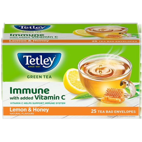 Tetley Green Tea Lemon & Honey Tea Bags, 25 bags