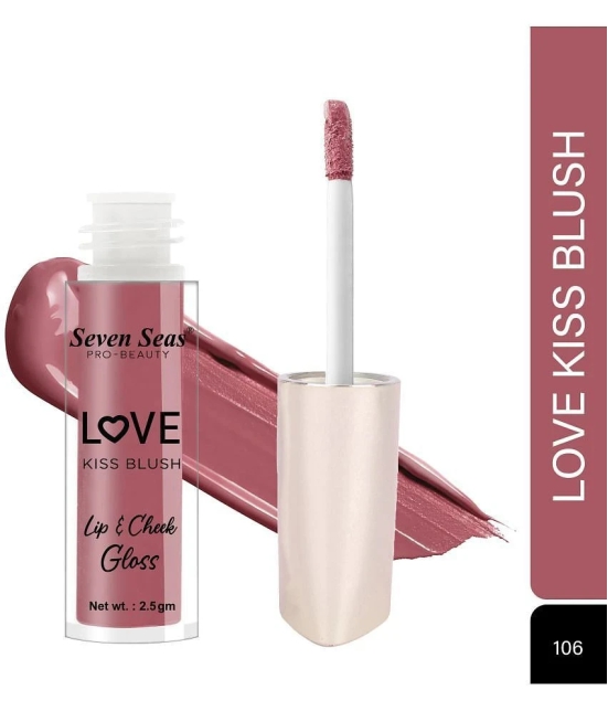 Seven Seas Tint Lip Love Kiss Blush|Moisturizing lip gloss lip cheek tint Glossy Finish (Plum Kiss)