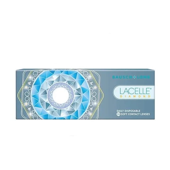 Bausch & Lomb Lacelle Daimond Daily Disposable Colour Contact Lenses (Pack Of 10) (0.00, D-Aqua)-Sapphire blue