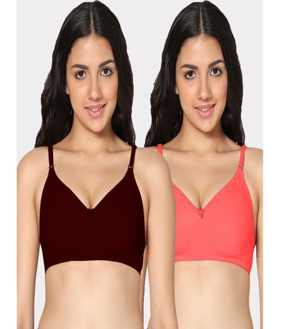 IN CARE LINGERIE - Multicolor Cotton Non Padded Women's T-Shirt Bra ( Pack of 2 ) - None