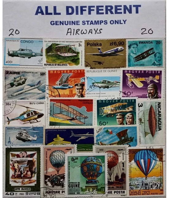 Hop n Shop - Collection of Different Airways Theme 20 Stamps