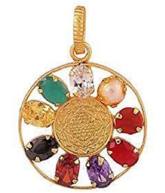 PAYSTORE SHREE YANTRA NAVRATNA PENDANT Strong Pendant Energized Navratna for balancing 9 planet - None