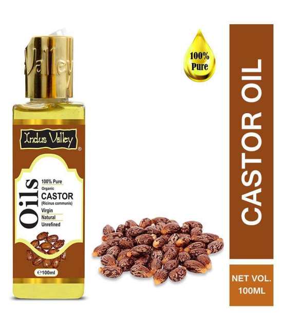 Indus Valley Pure and Natural Castor Carrier Oil - For Hair Regrowth 100ml