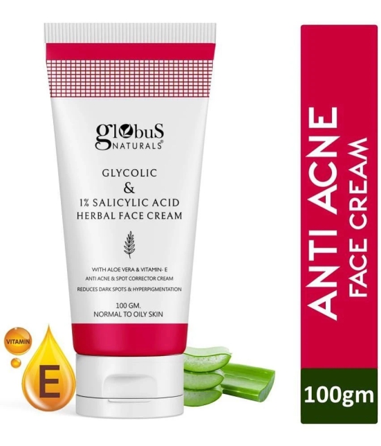 Globus Naturals Glycolic & 1% Salicylic Acid Face Cream. 100gm