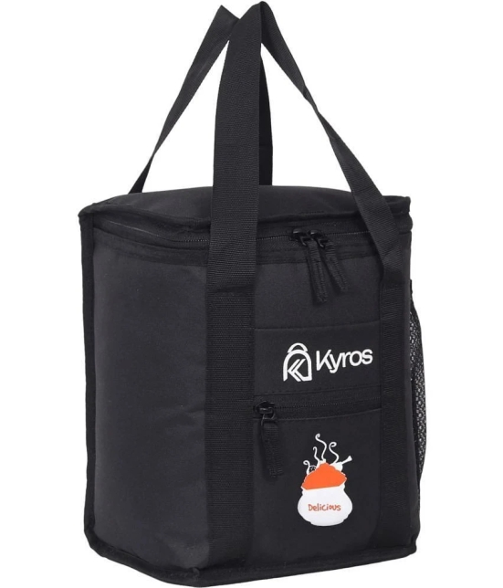 Kyros Black Polyester Lunch Bag Pack of 1 - Black