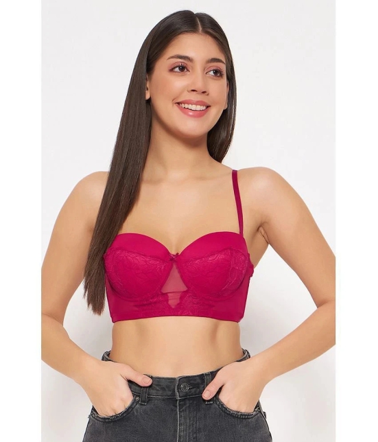 Clovia Pack of 1 Lace Womens Bralette Bra ( Red ) BR2000R04 - None