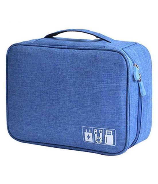 House Of Quirk Blue Electronics Accessories Organizer Bag