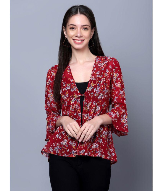 GALWIZ Georgette Women''s Shrugs - Maroon ( Single ) - None