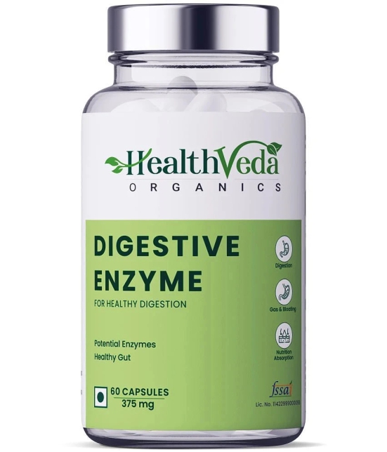 Health Veda Organics Digestive Enzyme Capsules, 60 Veg Capsules