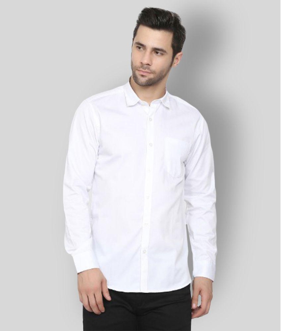 Springberry - White Cotton Slim Fit Men's Casual Shirt ( Pack of 1 ) - None