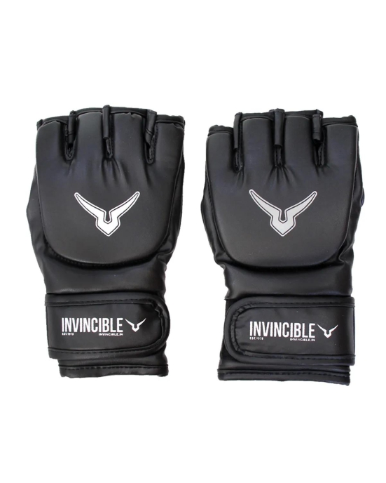 Invincible MMA Combat Gloves - Quality for Ultimate Performance in Mixed Martial Arts Fight-Black / Large / X-Large