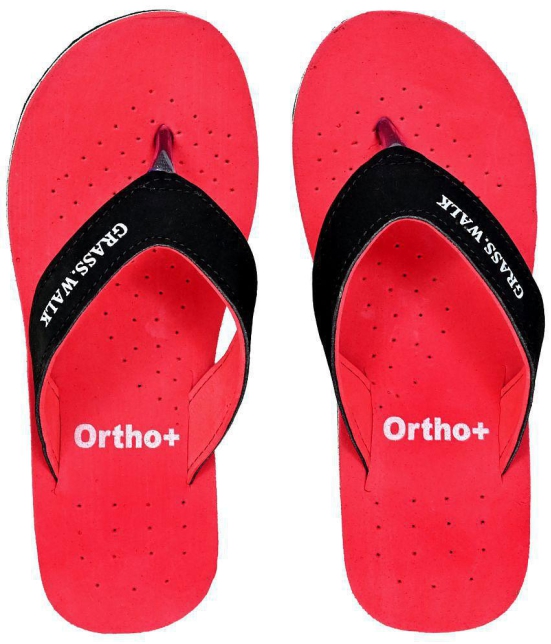 GRASS WALK - Red Women''s Thong Flip Flop - None