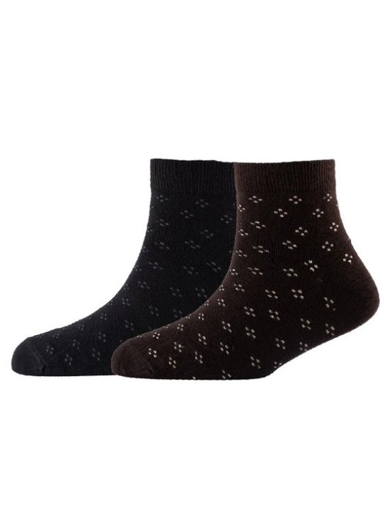 Men Pack Of 2 Patterned Cotton Ankle Length Socks