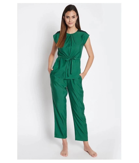 Clovia Rayon Nightsuit Sets - Green Pack of 2 - L