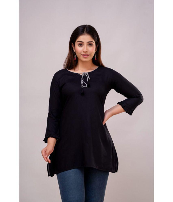 Kapadia Black Rayon Womens Regular Top ( Pack of 1 ) - None