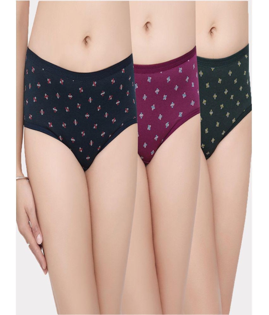 IN CARE LINGERIE - Multi Color Cotton Printed Women's Briefs ( Pack of 3 ) - None