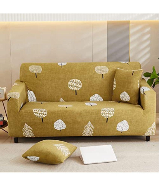 House Of Quirk 1 Seater Polyester Sofa Cover ( Pack of 1 ) - Mustard