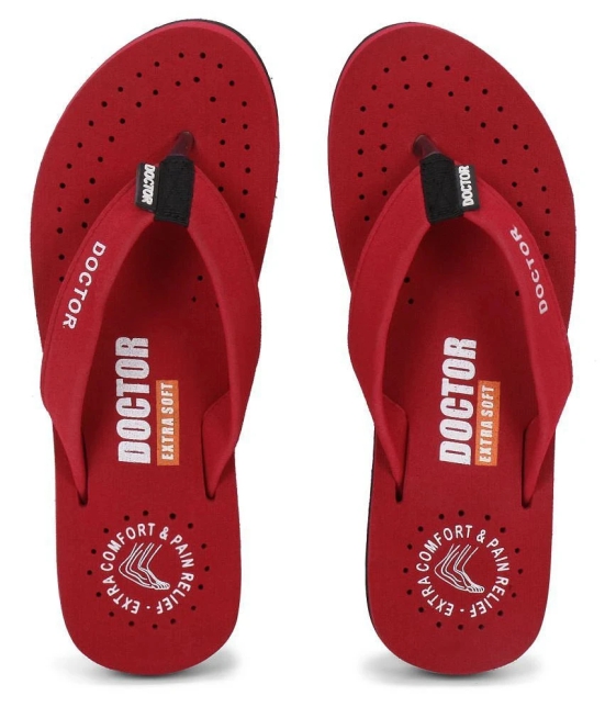 DOCTOR EXTRA SOFT - Maroon Womens Thong Flip Flop - None