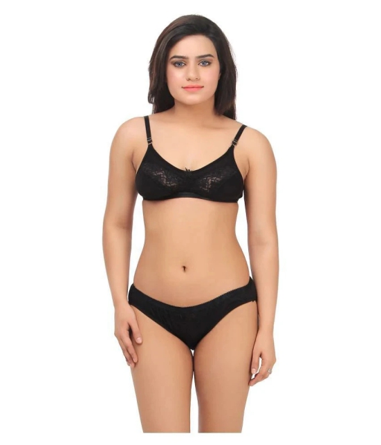 TCG Black Lace Bra & Panty Set - 40