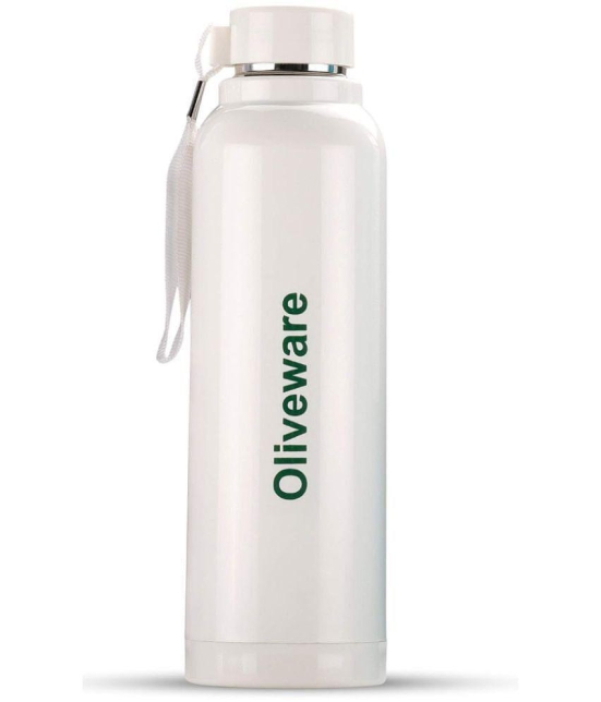 Oliveware White Steel Flask ( 700 ) - White