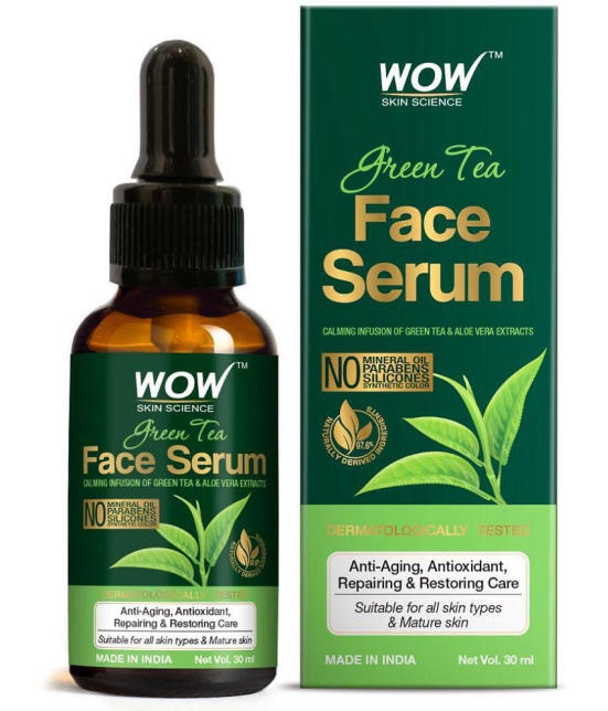 WOW Skin Science Green Tea Face Serum- for Repairing & Restoring Skin No Mineral Oil, Parabens, Silicones & Synthetic Color - 30mL