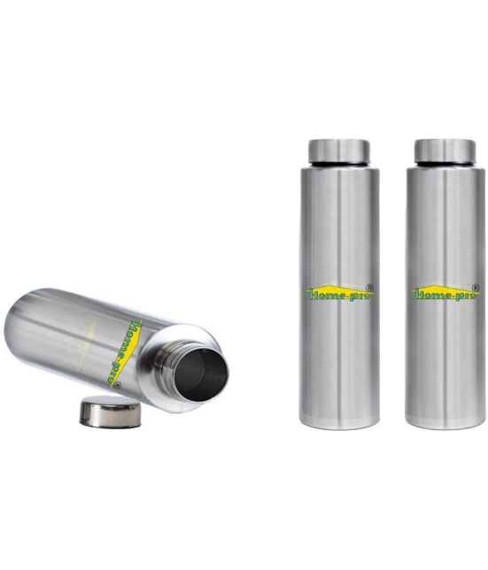 HomePro - Stainless Steel Bottle 100% leak proof Pack of 3 for Home | Gym | Fridge | School | Office | Trekking & Hiking Bottle - Silver