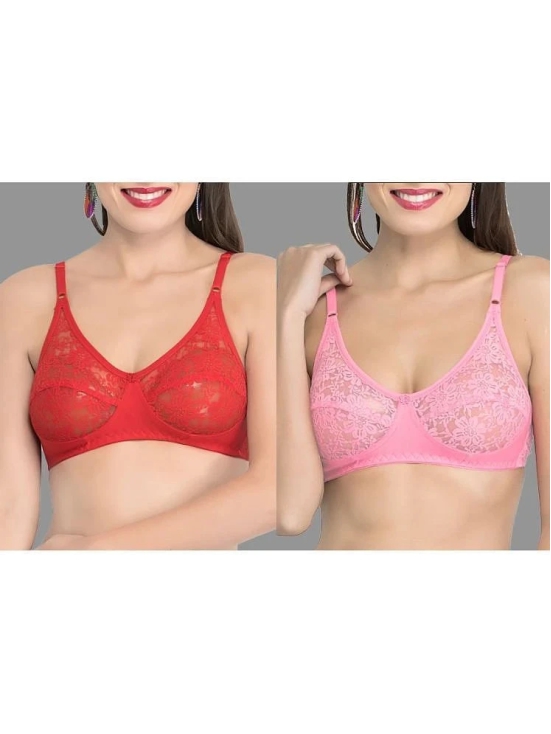 Madam Pack of 2 Net Non Padded Womens Everyday Bra ( Multicolor ) M01296 - None