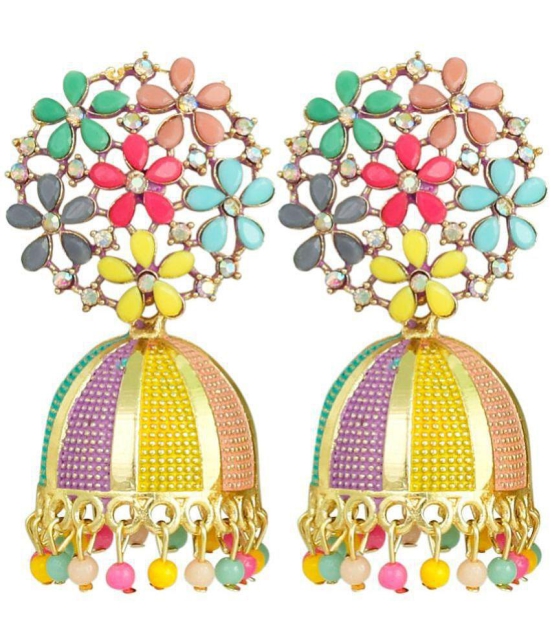 FASHION FRILL - Multi Color Jhumki Earrings ( Pack of 1 ) - Multi Color