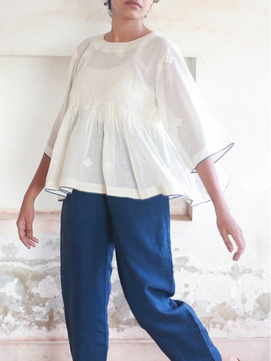 Athangudi Top White-XXS