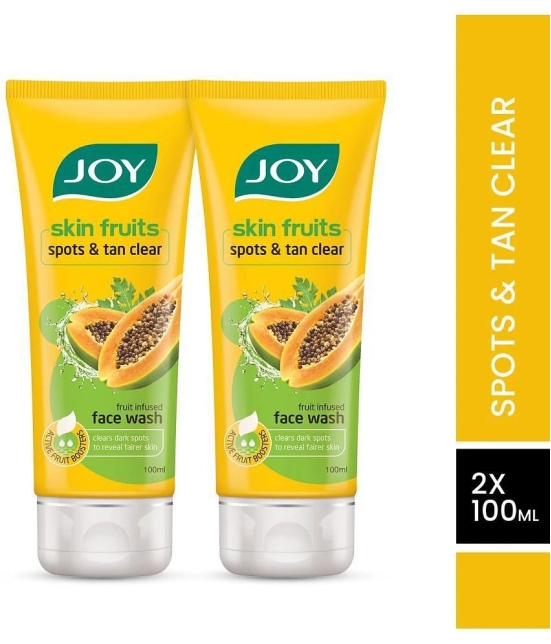 Joy Tan Removal Papaya Face Wash 200ml, (Pack of 2 X 100ml)