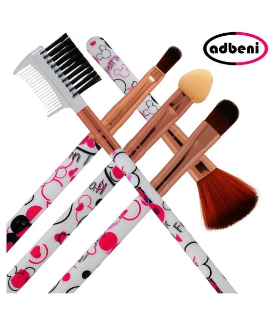 Adbeni 5 In 1 Beauty Cosmetic Brush Set (Multicolor), 5FSHN, Set of 5 Natural Contouring 46 g 5 Pcs