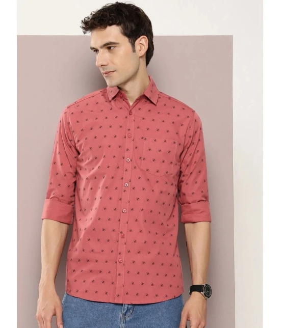 Dillinger 100% Cotton Regular Fit Printed Full Sleeves Mens Casual Shirt - Pink ( Pack of 1 ) - None