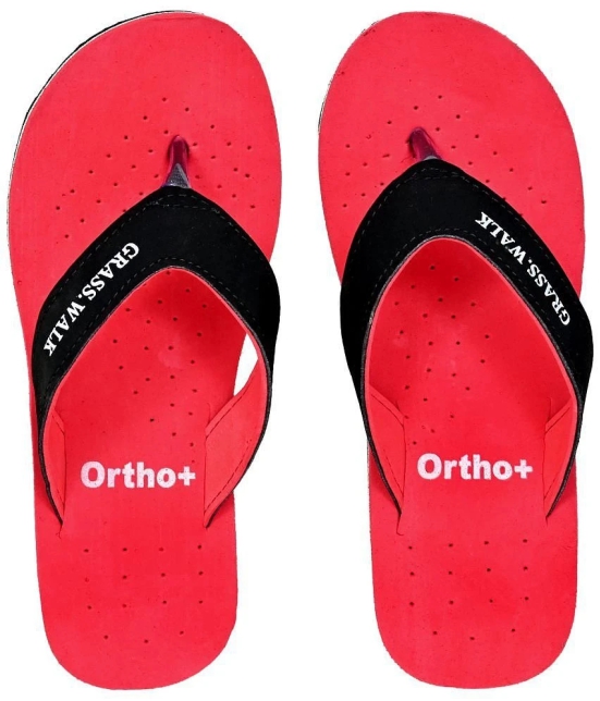 GRASS WALK - Red Womens Thong Flip Flop - None