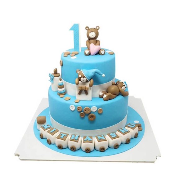 2 Tier Teddy Cake-Egg