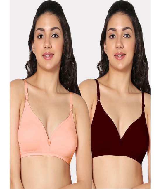 IN CARE LINGERIE - Multicolor Cotton Lightly Padded Women's T-Shirt Bra ( Pack of 2 ) - None