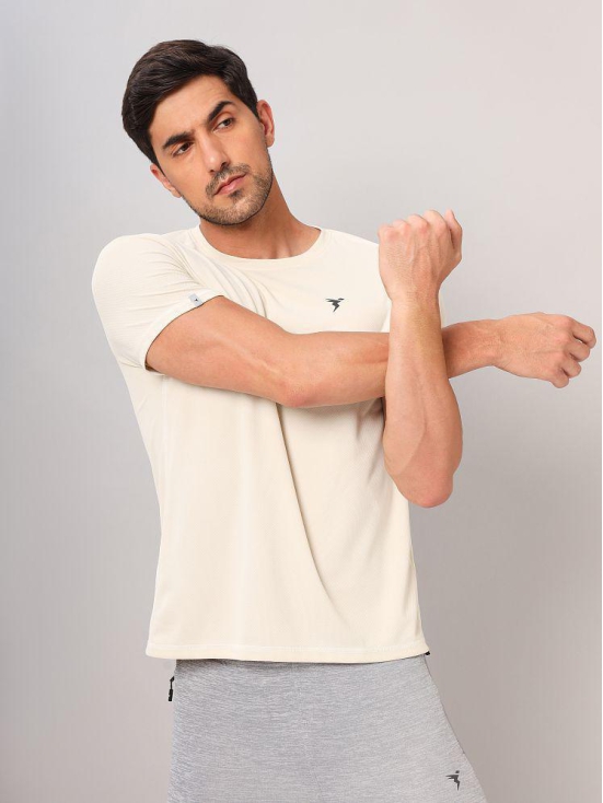 Technosport Cream Polyester Slim Fit Men's Sports T-Shirt ( Pack of 1 ) - None