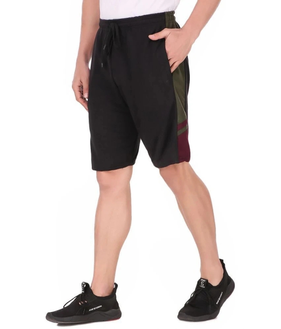 KZALCON Black Cotton Blend Outdoor & Adventure Shorts Single - None