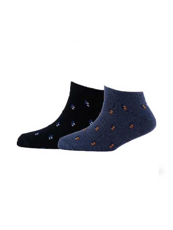 Men Pack Of 2 Patterned Cotton Ankle Length Socks