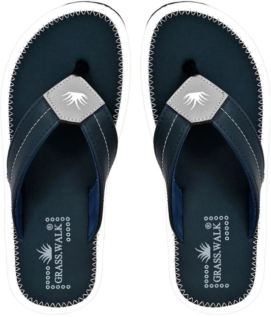 GRASS WALK - Blue Mens Thong Flip Flop - None