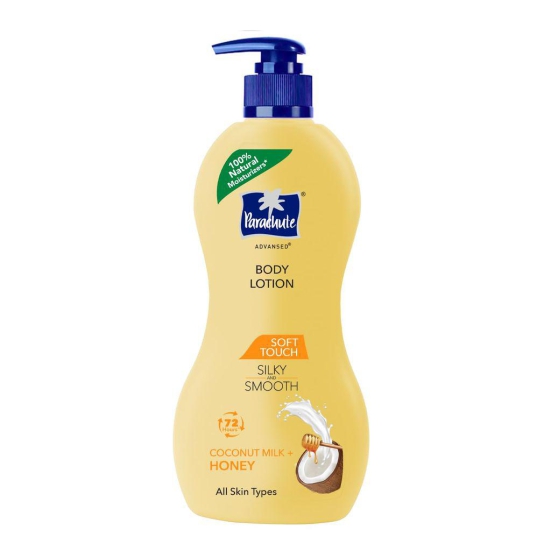 Parachute Advansed Soft Touch Body Lotion for Women & Men, All Skin types, 400ml | Pure Coconut Milk & Honey, 100% Natural, 72h Moisturisation