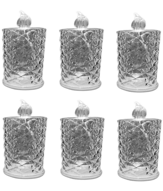 VARKAUS - Off White LED Tea Light Candle 8 cm ( Pack of 6 )