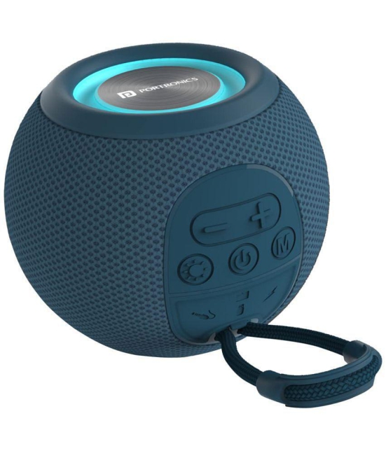 Portronics Resound 5 W Bluetooth Speaker Playback Time 6 hrs Bluetooth V 5.3 with USB,Aux,TWS feature Blue - Blue